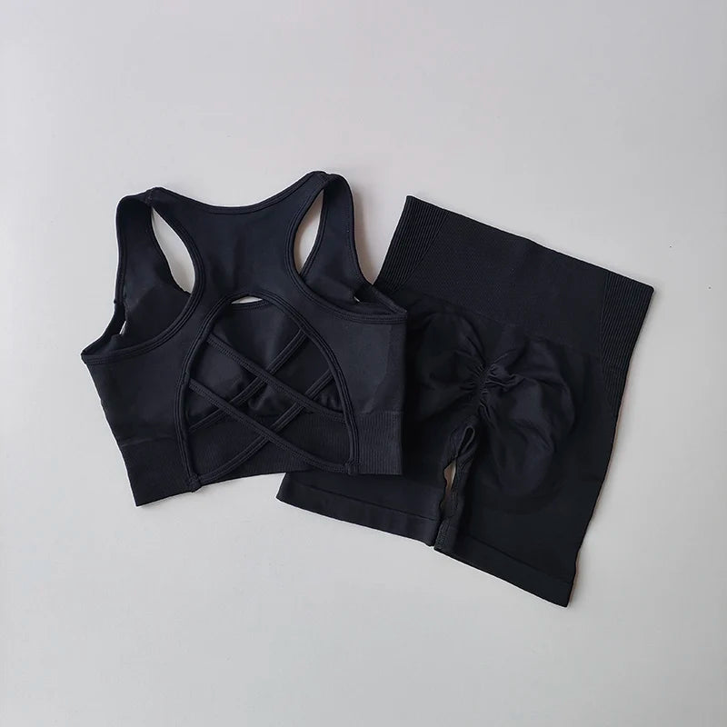 Ärmlösa shorts och bh-set